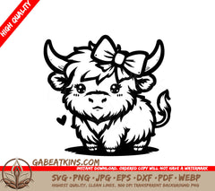  A Cow With A Bow On Its Head SVG - Loveable Calf SVG