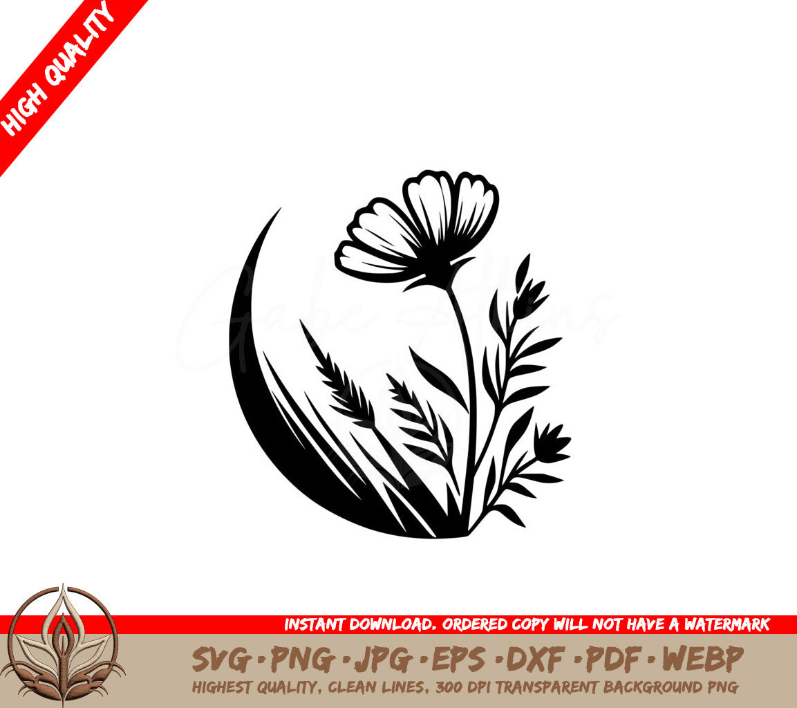 Lunar Flower Arch SVG - Digital Product File, multiple formats