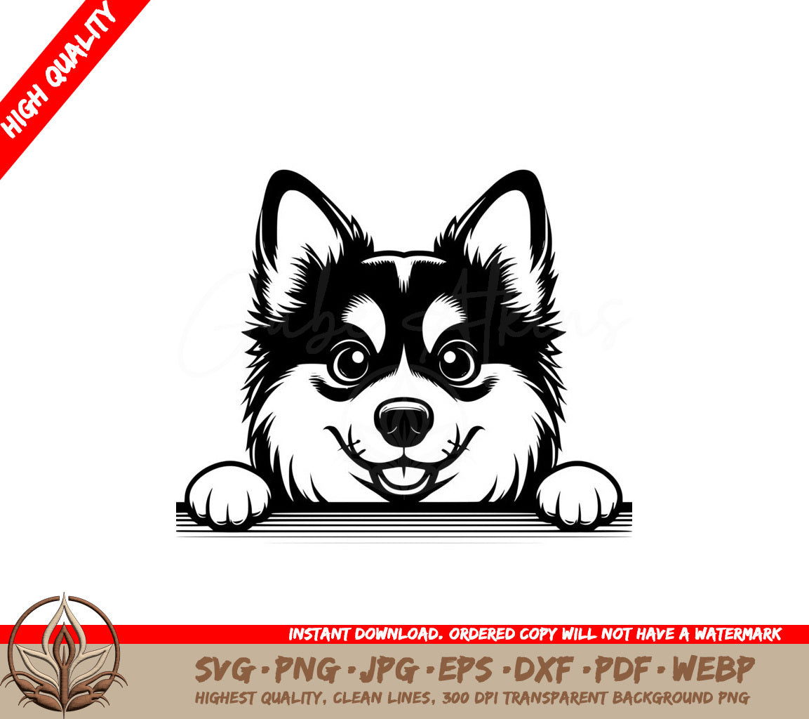 Lundehund Peeking SVG - Digital Product in Multiple File Formats