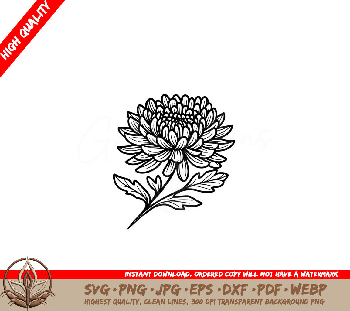 Chrysanthemum Beauty SVG - Digital Product File