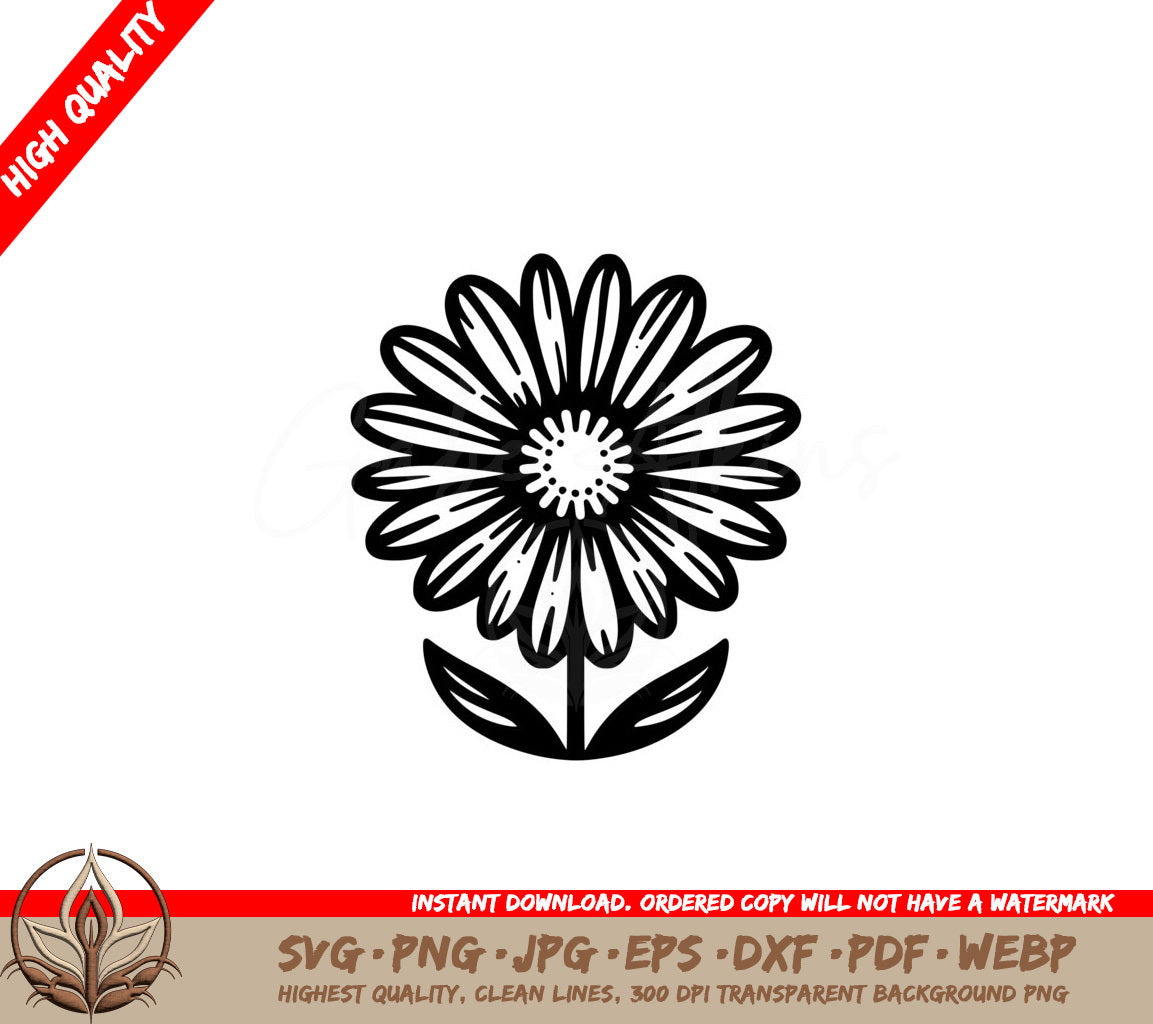 Daisy Flower SVG Digital File - Multi-Format Flexibility