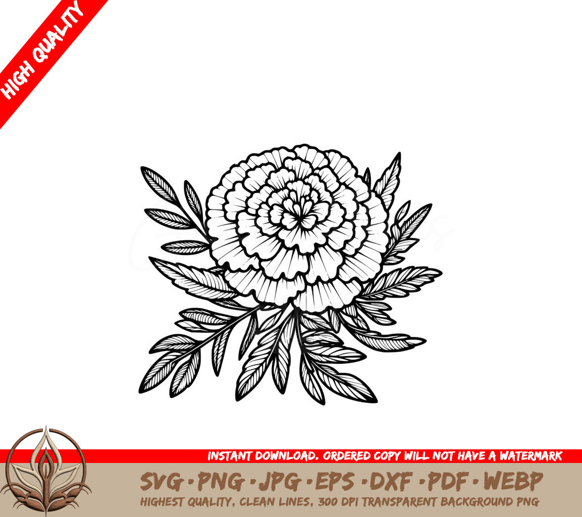 Lush Marigold SVG - Digital Product file in multiple formats