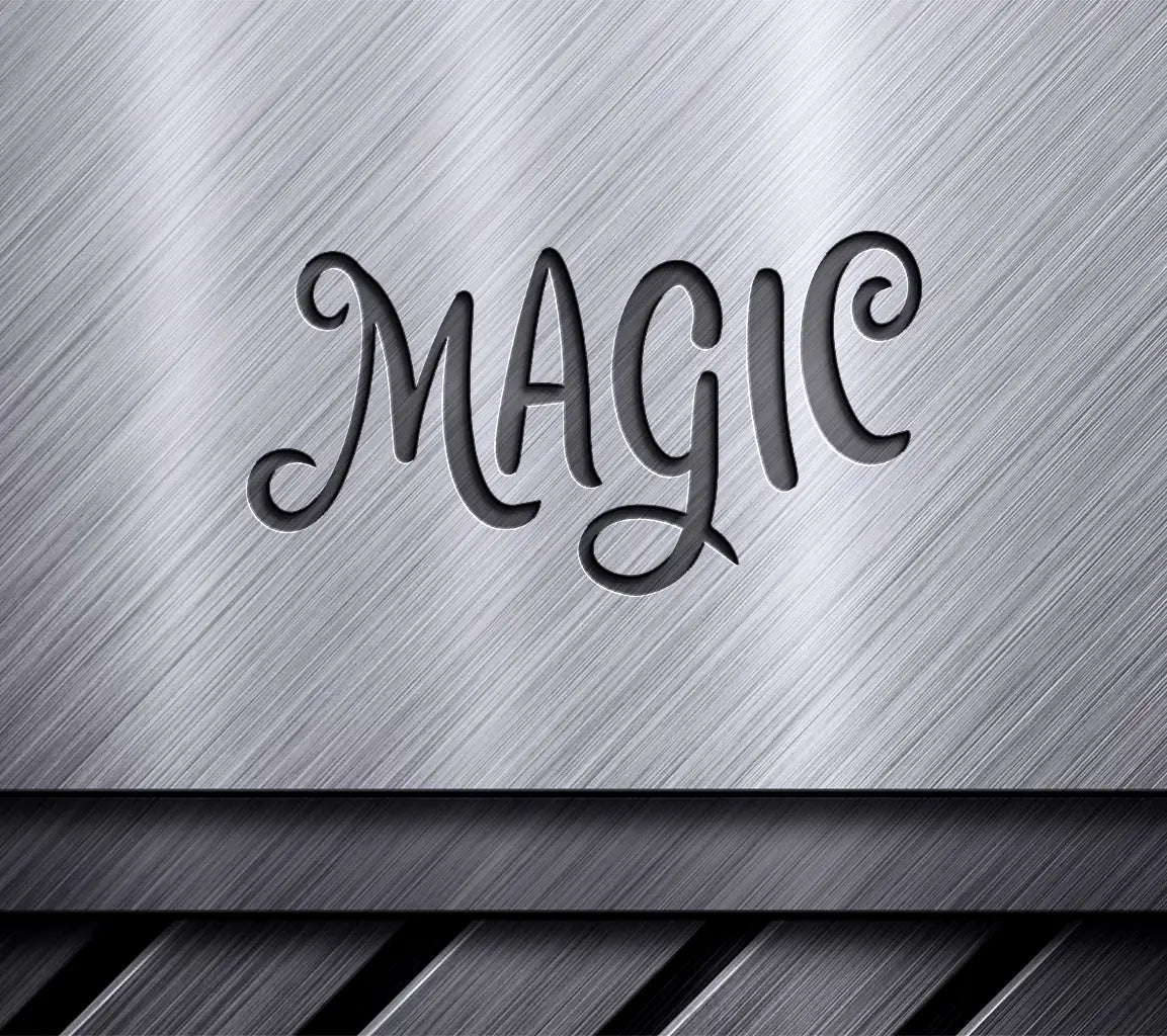 Cursive Magic Word SVG - Black Text on Transparent Background SVG