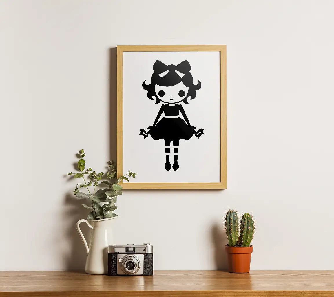 Cute Witchy Girl with Bow SVG - Halloween Clipart SVG