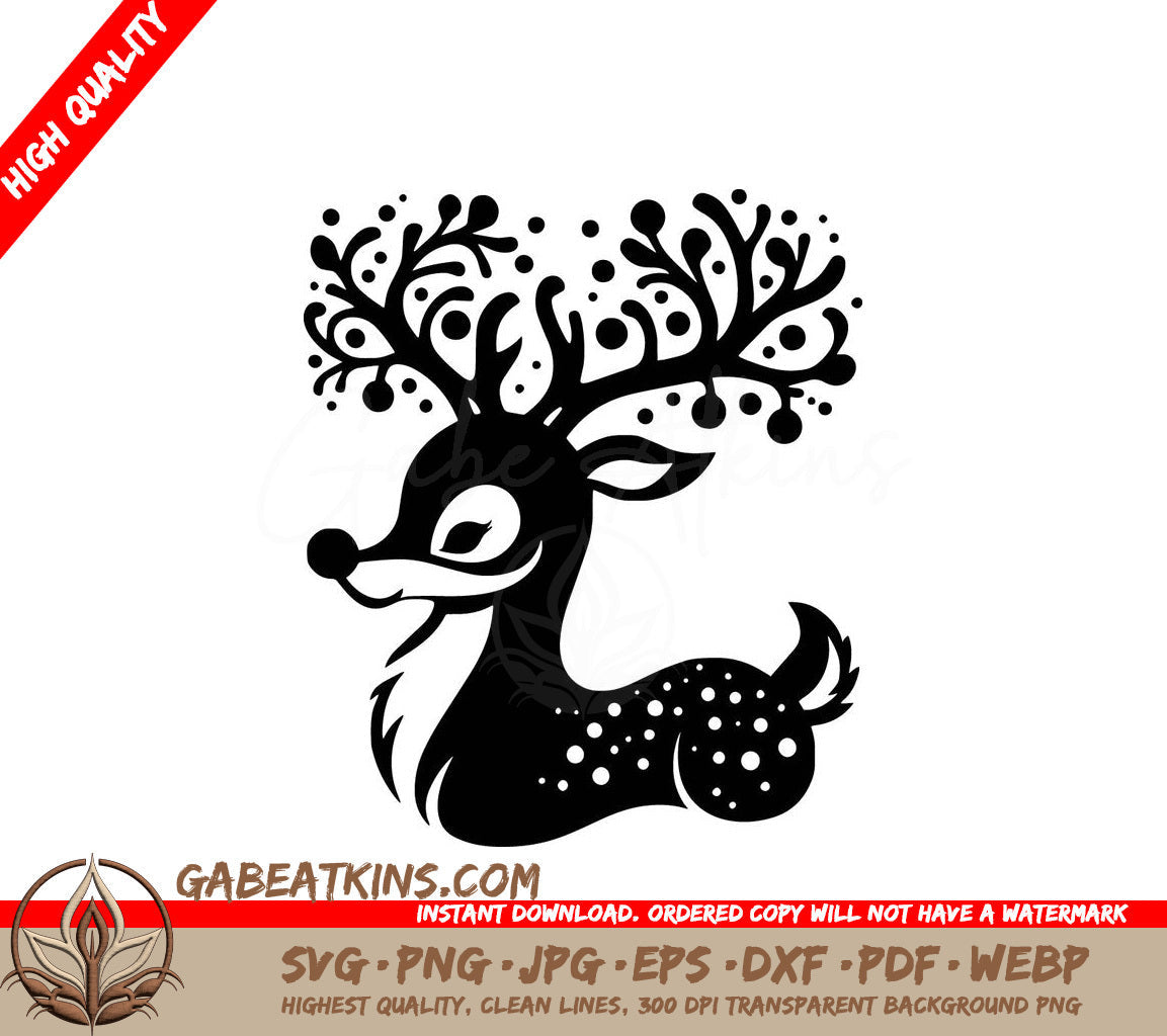  A Deer With Antlers SVG - Magical Reindeer SVG