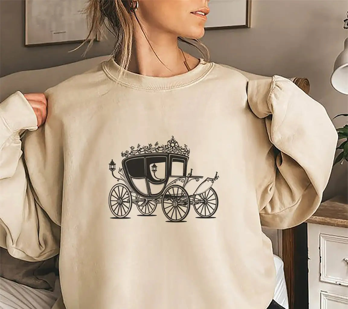  Horse Drawn Carriage SVG - Regal Wedding Transport with Crown SVG