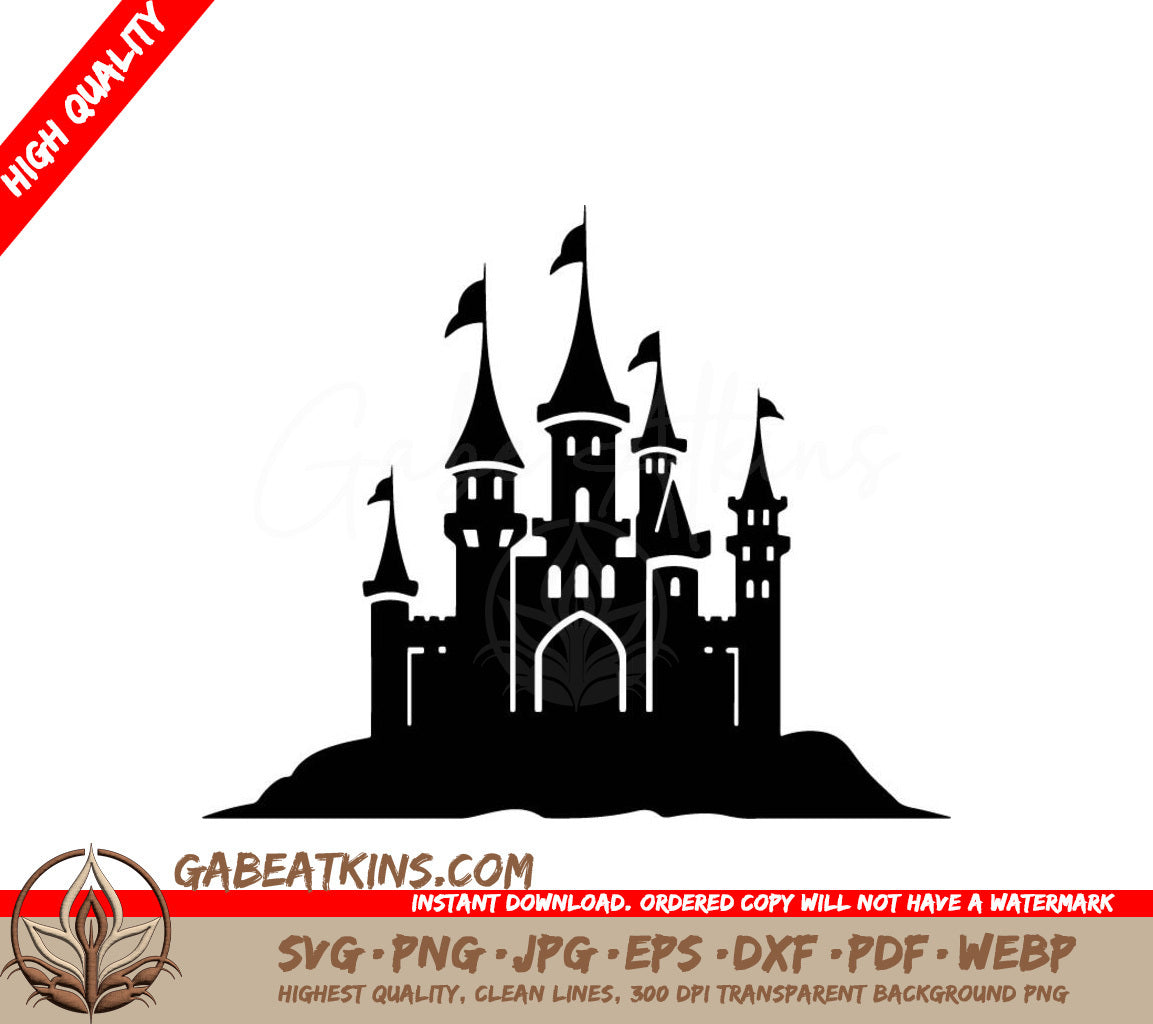 Majestic  Castle Hill Silhouette SVG SVG