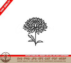 Majestic Aster Bloom SVG - Digital Product File Formats