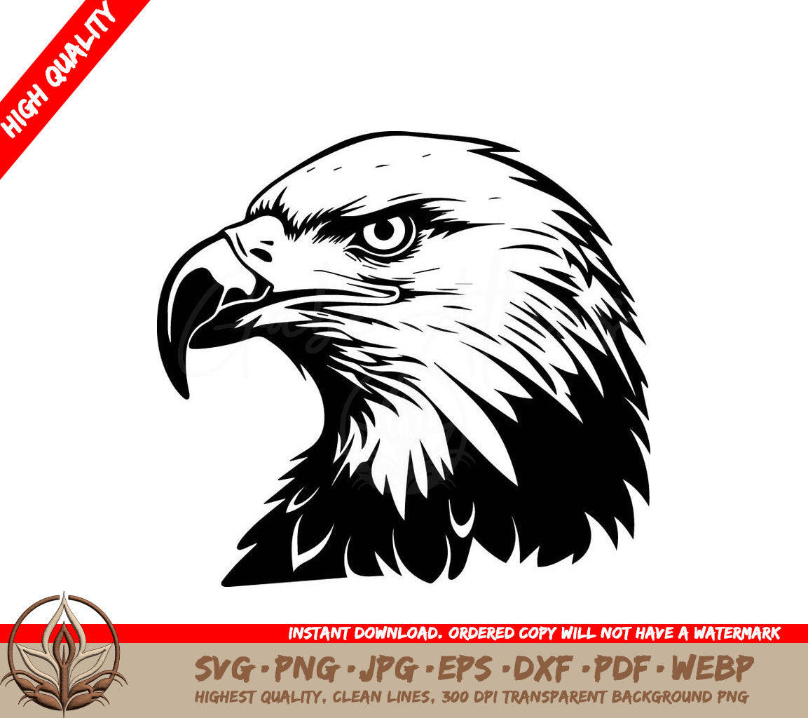 Majestic Eagle Head Vector Illustration SVG 