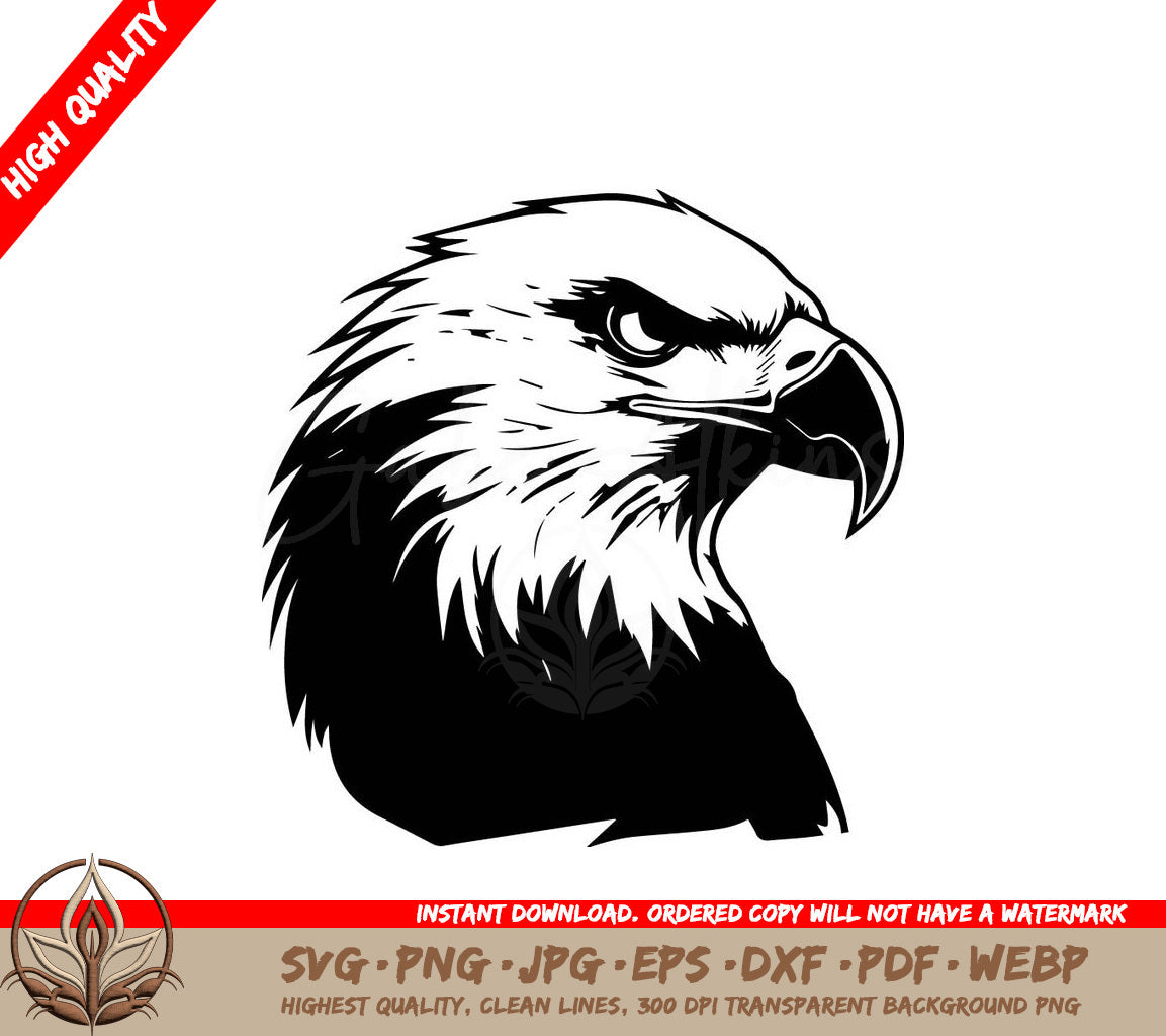 Majestic Eagle Head Vector Illustration SVG 