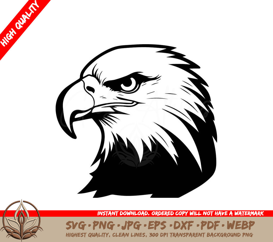 Majestic Eagle Head Vector Illustration SVG 