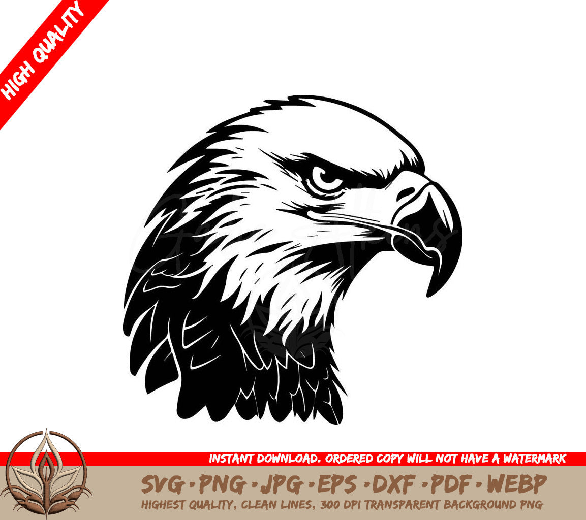 Majestic Eagle Head Vector Illustration SVG 