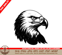 Majestic Eagle Head Vector Illustration SVG 