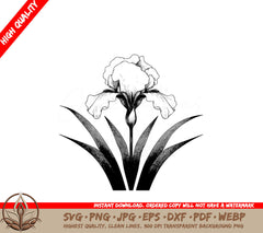 Majestic Iris Bloom SVG - Digital Product File Formats