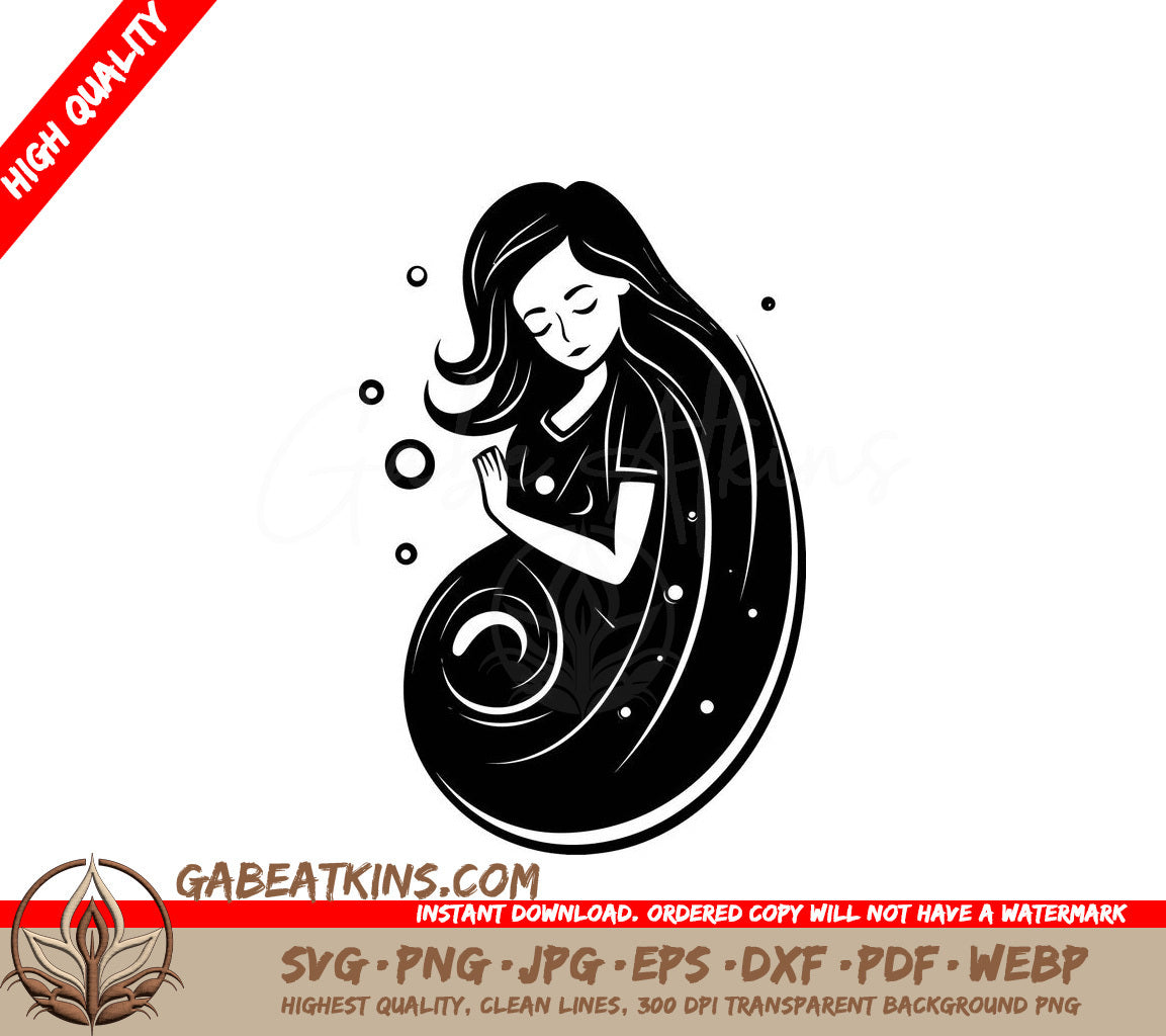 Smiling Pregnant Woman SVG -  Mama Miracle Design SVG