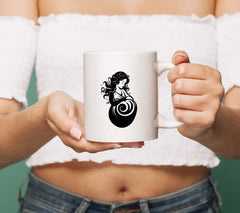 Smiling Pregnant Woman with Long Hair -  SVG Design Design SVG