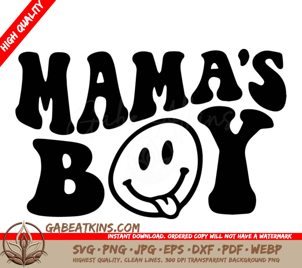 A Black And White Logo That Says Mamas Boy SVG - Mamas Boy SVG SVG