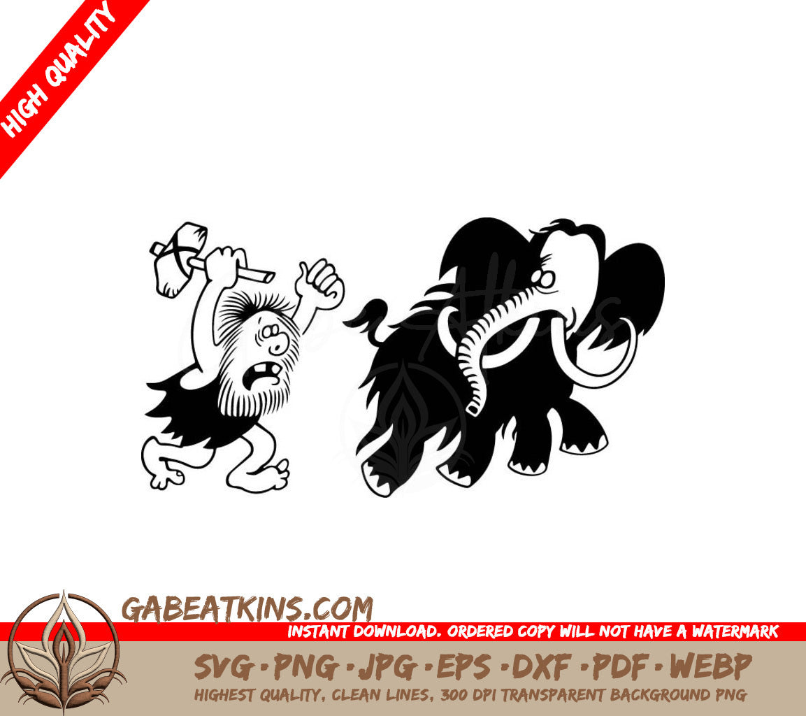 ## Mammoth Hunting Caveman SVG SVG