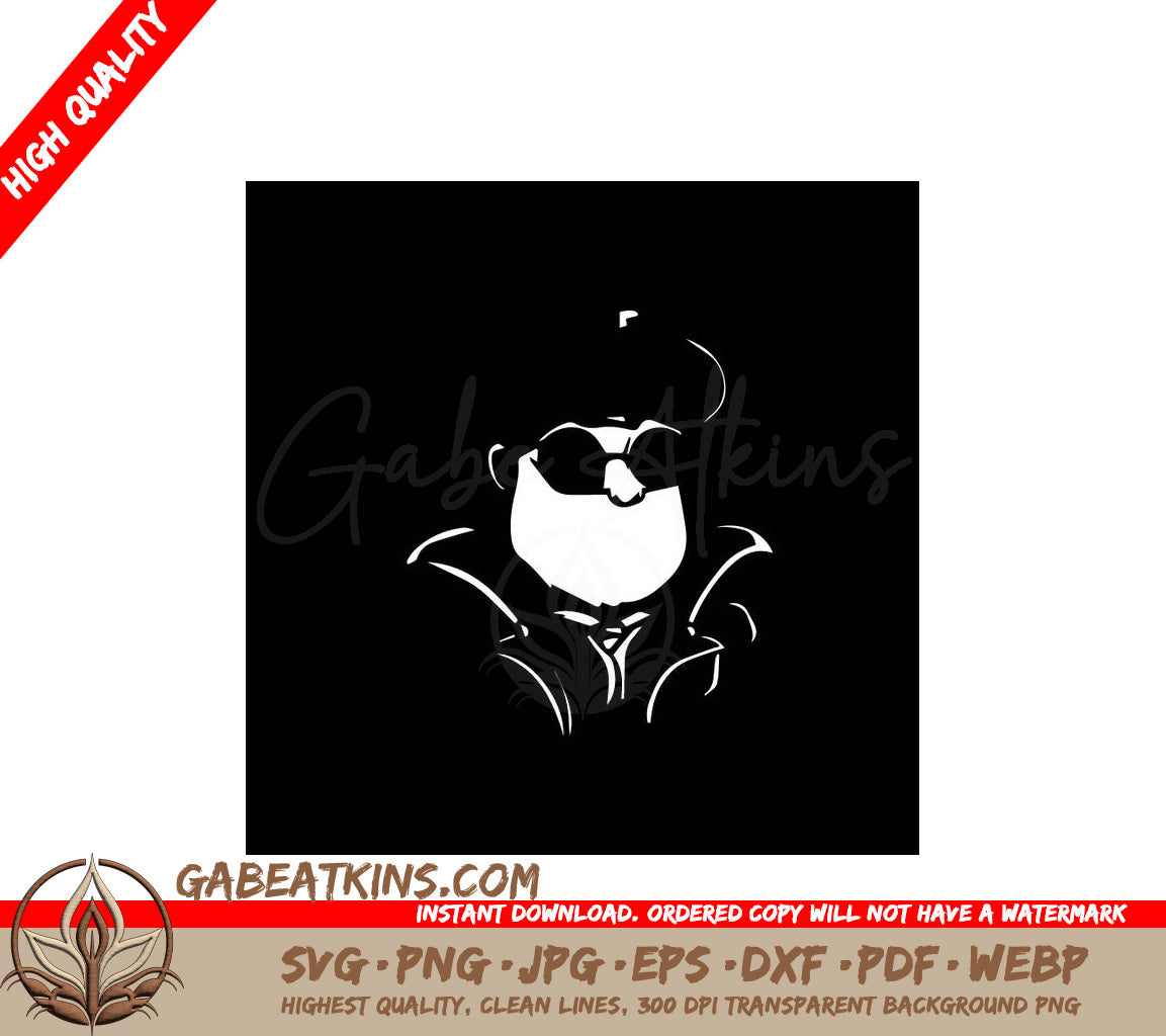  Man with Sunglasses & Hat - SVG Illustration SVG