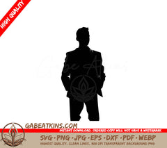 A Silhouette Of A Man With His Hands In His Pockets SVG - Man Sihouette SVG