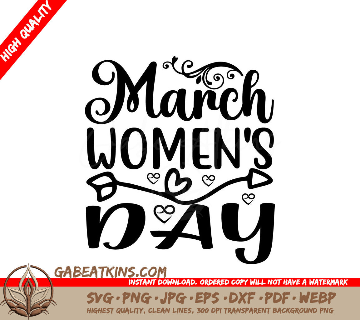  March Womens Day SVG Design - Printable Poster SVG