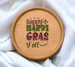 Happy Mardi Gras Yall SVG - Green & Purple Design SVG