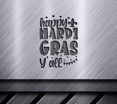 Happy Mardi Gras Yall SVG - Green & Purple Design SVG