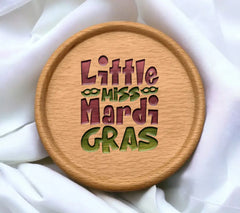 Little Miss Mardi Gras SVG - Purple & Green Design Design SVG