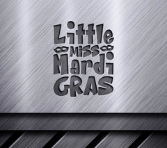 Little Miss Mardi Gras SVG - Purple & Green Design Design SVG