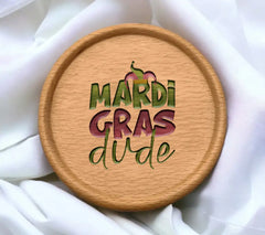 Mardi Gras Dude SVG - Green & Purple Jester Hat Design SVG