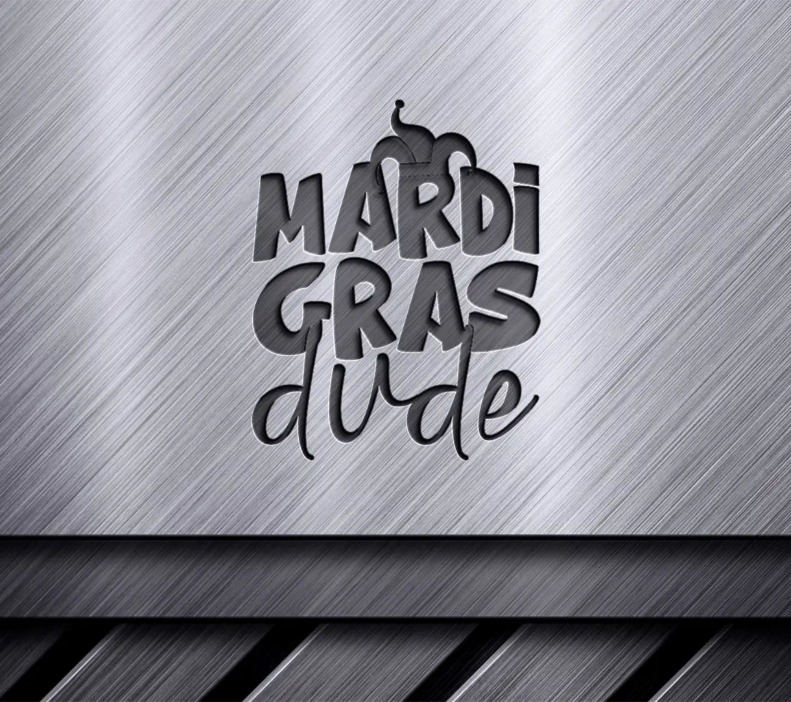 Mardi Gras Dude SVG - Green & Purple Jester Hat Design SVG