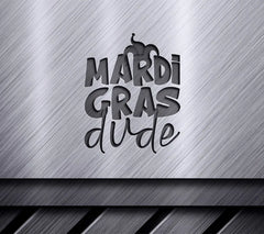 Mardi Gras Dude SVG - Green & Purple Jester Hat Design SVG