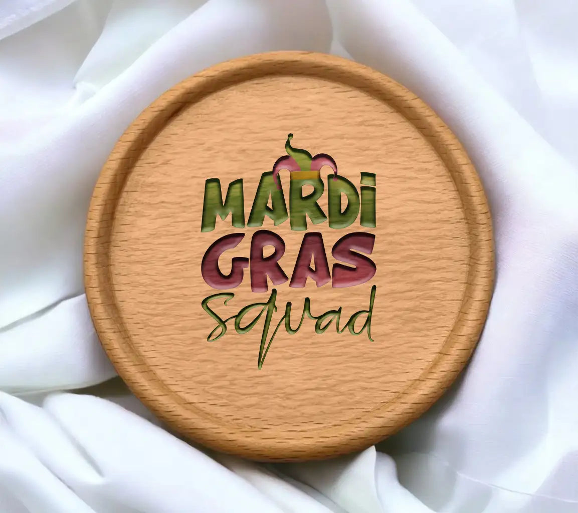 Mardi Gras Squad SVG Design - Green & Purple Jester Hat Design SVG