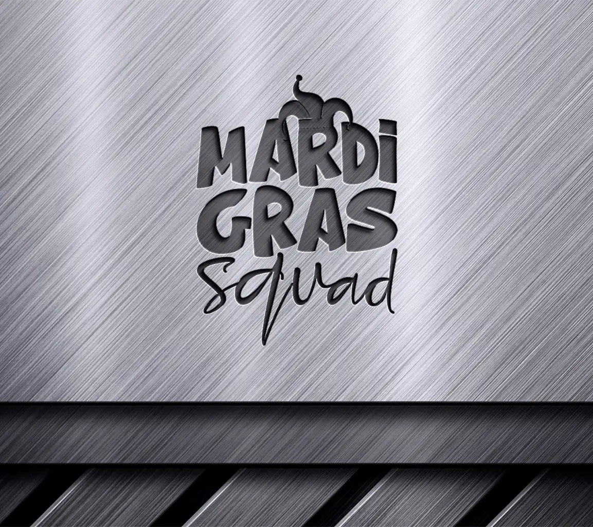 Mardi Gras Squad SVG Design - Green & Purple Jester Hat Design SVG