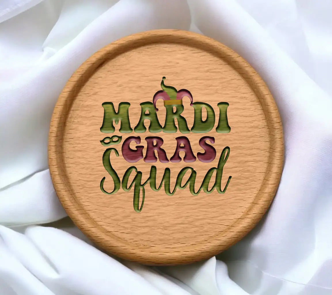 Mardi Gras Squad SVG Design - Green & Purple Jester Hat Design SVG