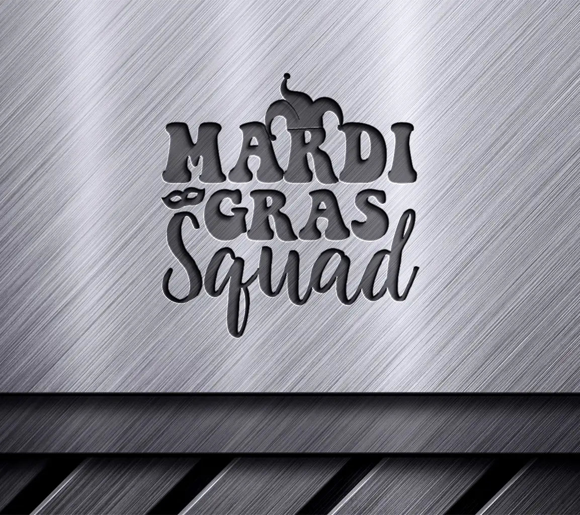 Mardi Gras Squad SVG Design - Green & Purple Jester Hat Design SVG