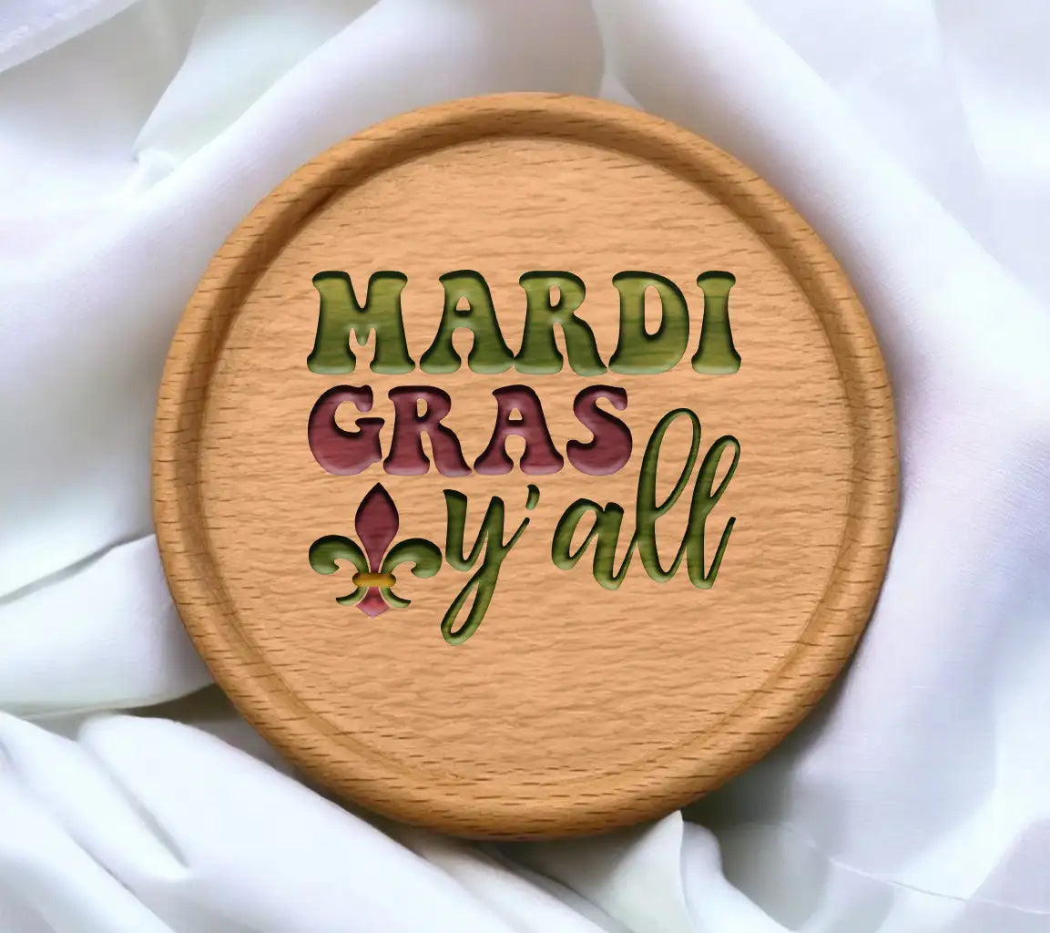 Mardi Gras Yall SVG - Green & Purple Design SVG