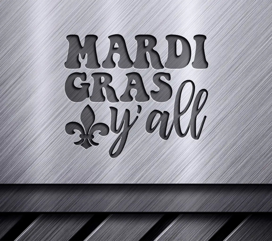 Mardi Gras Yall SVG - Green & Purple Design SVG