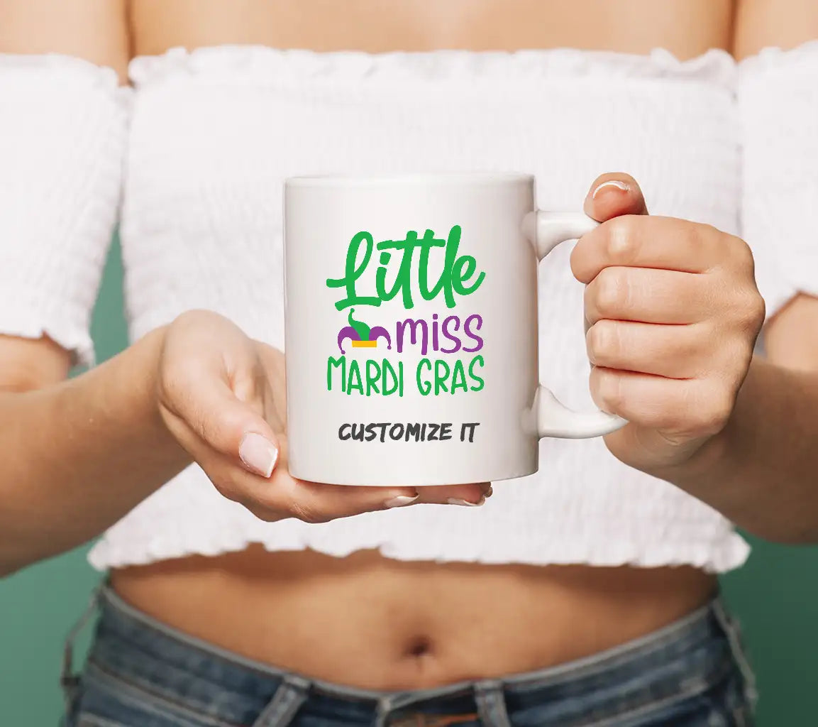 Little Miss Mardi Gras Green & Purple Design SVG SVG