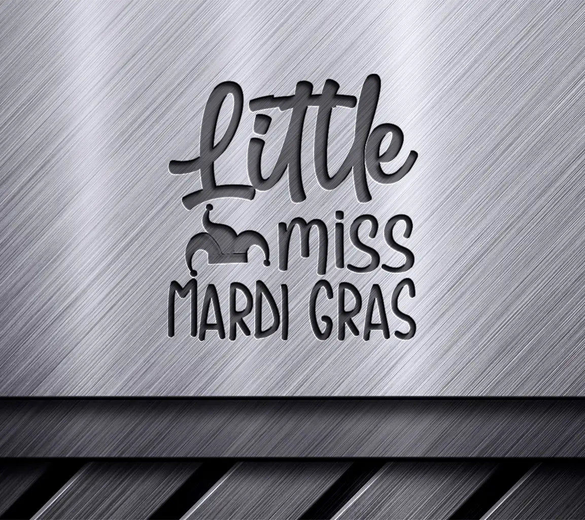 Little Miss Mardi Gras Green & Purple Design SVG SVG