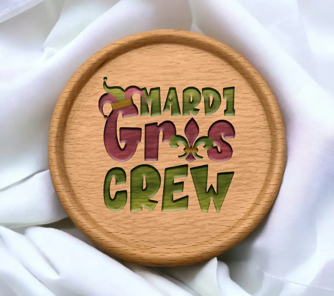 Mardi Gras Crew SVG - Green & Purple Design Design SVG