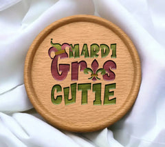 Mardi Gras Cutie SVG - Green & Purple Design Design SVG