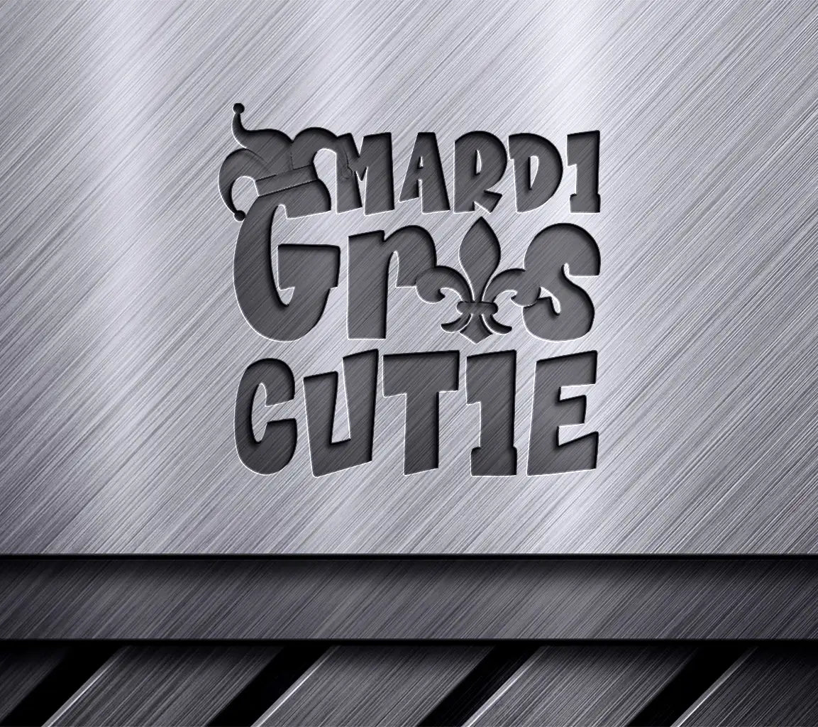 Mardi Gras Cutie SVG - Green & Purple Design Design SVG