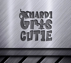 Mardi Gras Cutie SVG - Green & Purple Design Design SVG