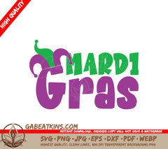 Purple & Green Mardi Gras SVG Design - Party Decor SVG