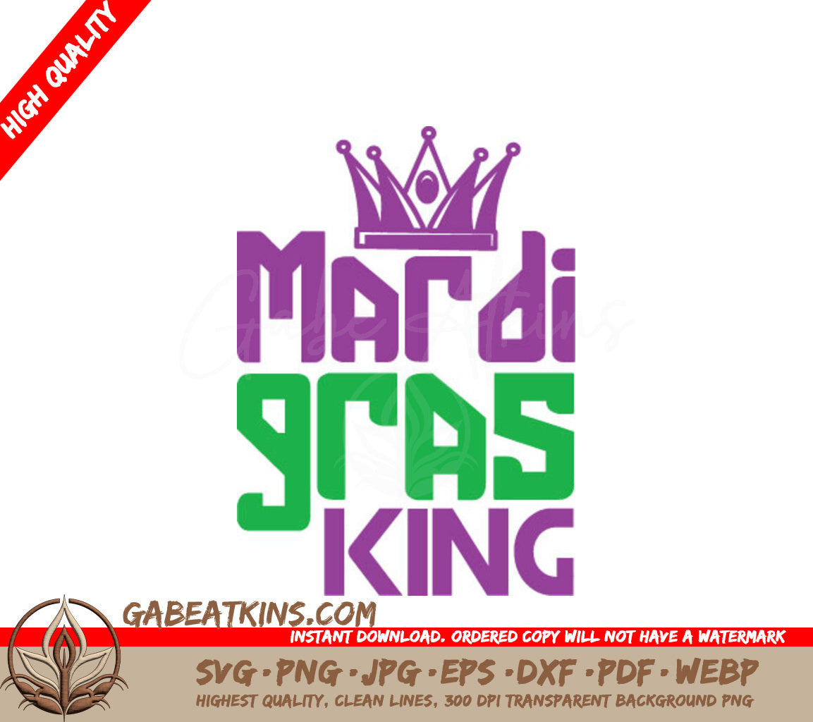 Mardi Gras King SVG Design - Purple Crown Design SVG