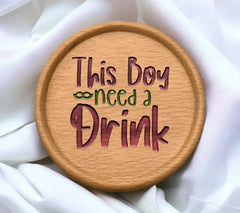 Mardi Gras This Boy Needs a Drink SVG - Purple & Green Sign SVG