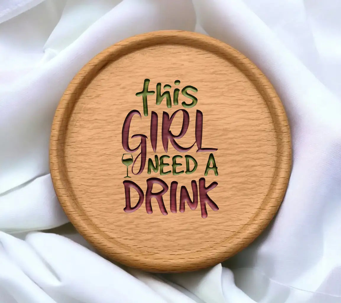 This Girl Needs A Drink Purple & Green Mardi Gras SVG Design SVG