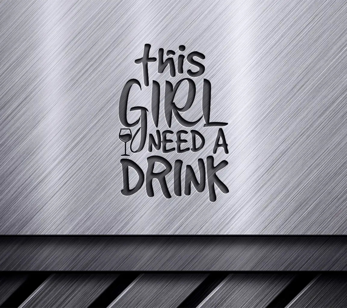 This Girl Needs A Drink Purple & Green Mardi Gras SVG Design SVG