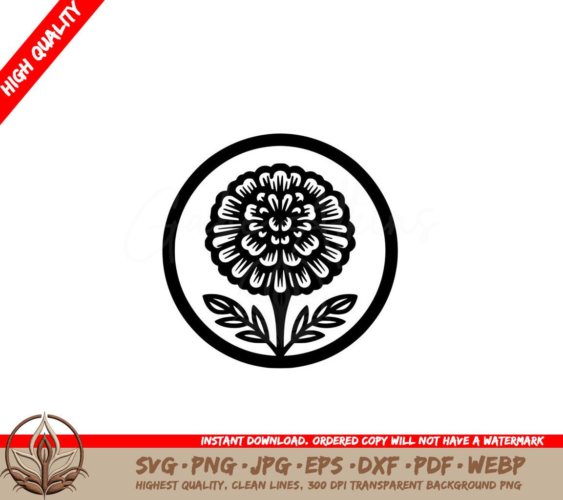 Marigold Radiance Digital Art SVG